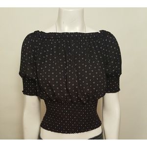 Black blouse with white anchors